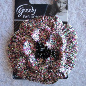 Goody Large Flower Glitter Metal Sectioning Hair Clip Jewelry Accessory Safe Pin